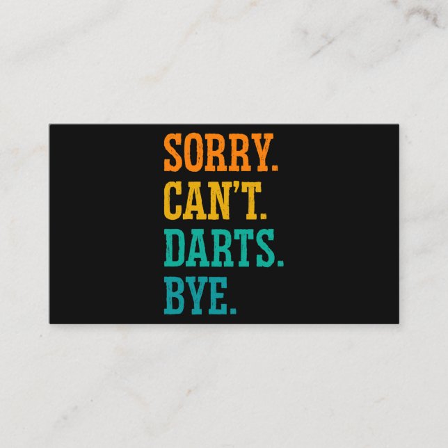 Beklagar Cant Darts Adjö Darting Triple 20 Visitkort (Framsida)