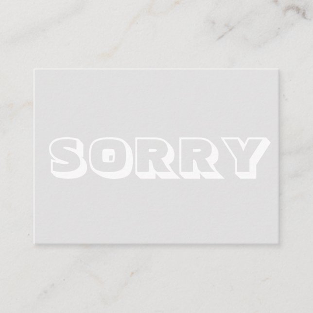 Beklagar, lätt grått-vitt, modernt, fetstil kort (Framsida)