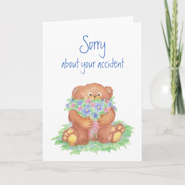 Beklagar över olycksblommorTeddy Bear  Kort (Framsida)