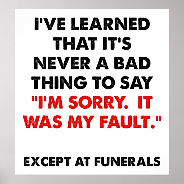 Beklagar vid Funerals Funny Poster (Framsidan)