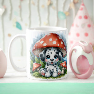 Beklaglig Dalmatisk marionett under Mushroom Umbre Kaffemugg