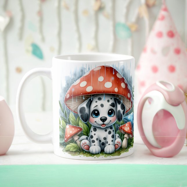 Beklaglig Dalmatisk marionett under Mushroom Umbre Kaffemugg (Skapare uppladdad)