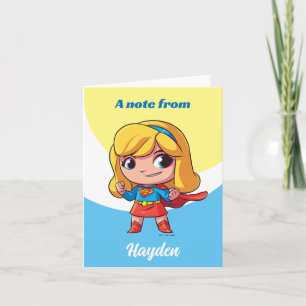 Beklaglig supergirl Stance Anteckningskort