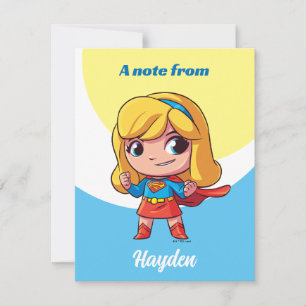 Beklaglig supergirl Stance Anteckningskort