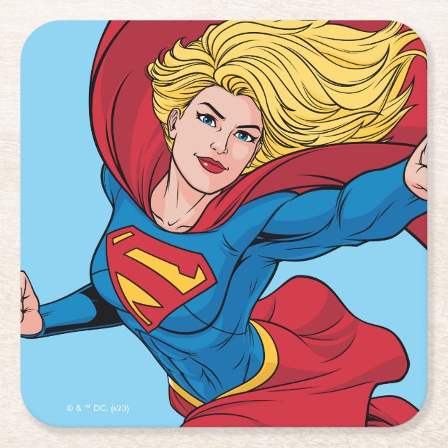 Beklaglig supergirl Stance Underlägg Papper Kvadrat (Framsidan)