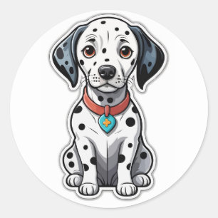 Beklagligt Dalmatiskt marionettmärke: Cute Spoted  Runt Klistermärke