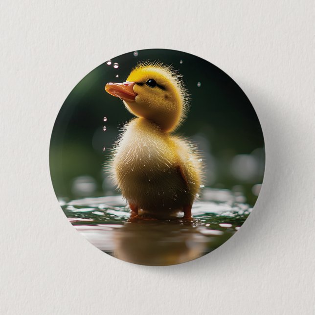 "Beklagligt Duckling i regnet Knapp (Framsida)