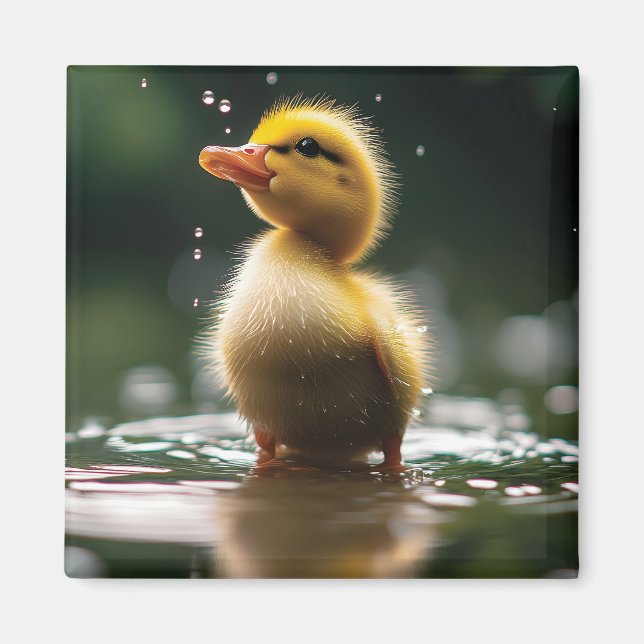 "Beklagligt Duckling i regnet Magnet (Framsidan)