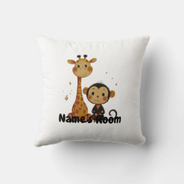 Beklagligt Giraffe och Monkey Friends Kids Kudde
