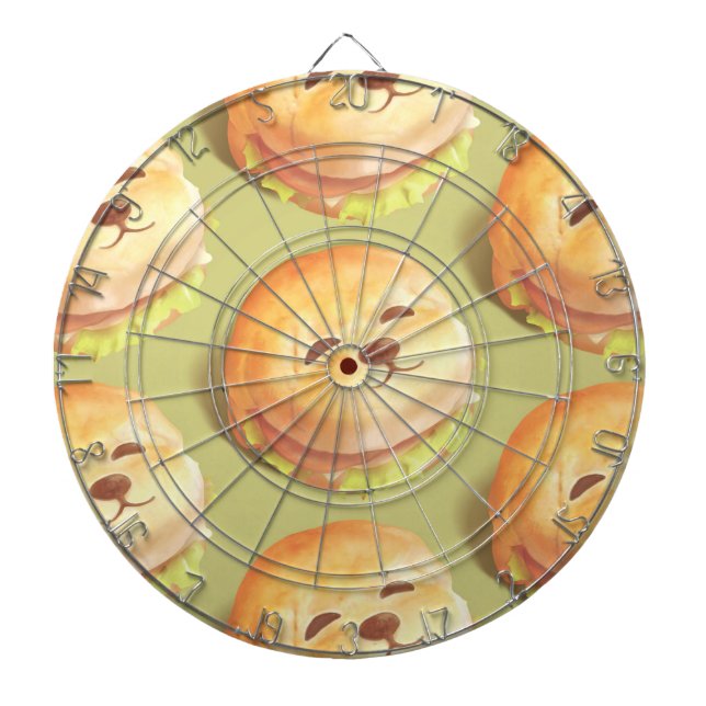 Beklagligt Hund Ansikte Burger Mönster Darttavla (Framsidan)