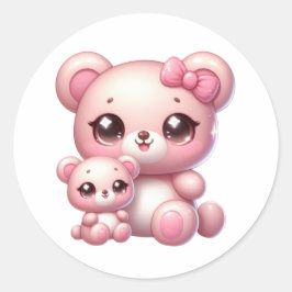 Beklagligt Kawaii Bear Stickers: Överkänslighetsöv Runt Klistermärke