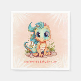 Beklagligt lilla draken Fairytale Boy Shower Pappersservett