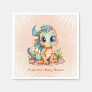 Beklagligt lilla draken Fairytale Boy Shower Pappersservett