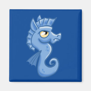 Beklagligt lilla tecknad seahorse. magnet