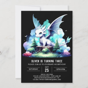 Beklagligt Majestic Dragon Birthday Inbjudningar