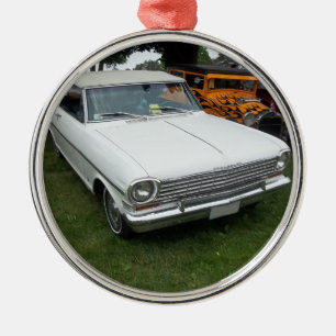 beklär den chevy novaen 1963 för vit med krom julgransprydnad metall