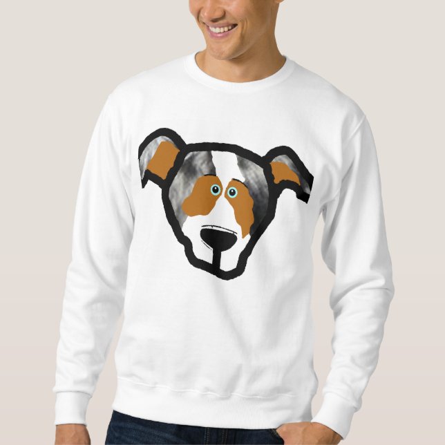 beklär den mini- aussien för blue_merle 2 side.png långärmad tröja (Framsida)