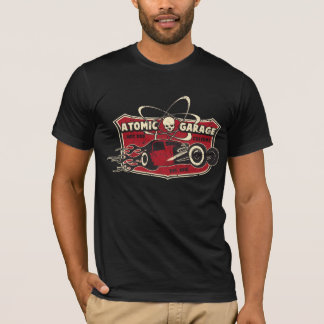 Beklär den retro skallen för det atom- garage t-shirt