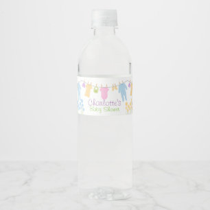 Beklär lite baby shower vattenflaska etikett