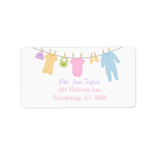 Beklär lite baby showerreturetiketter adressetikett