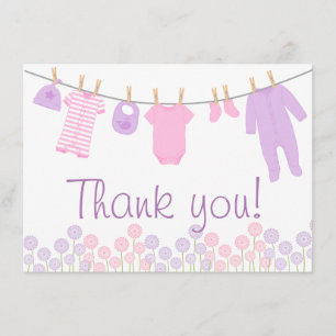 Beklär lite baby showertackkort tack kort