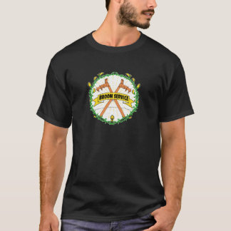 Beklär orange stora för kvastservice på t shirt