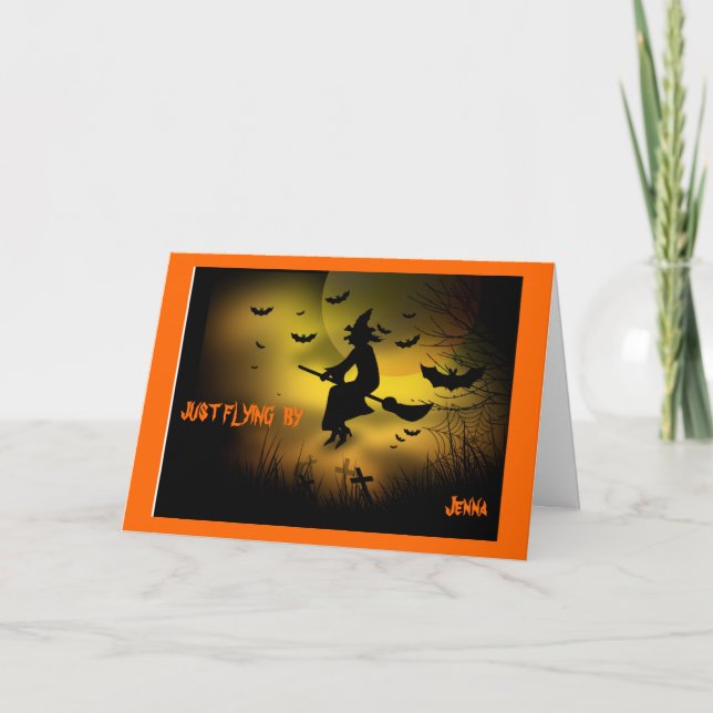 BEKRÄFTA FLYGNING MED ANPASSNINGSBAR HAPPY HALLOWE KORT (Framsida)