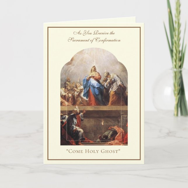 Bekräfta Heligan Ghost Pentecost Virgin Mary Car Kort (Framsida)