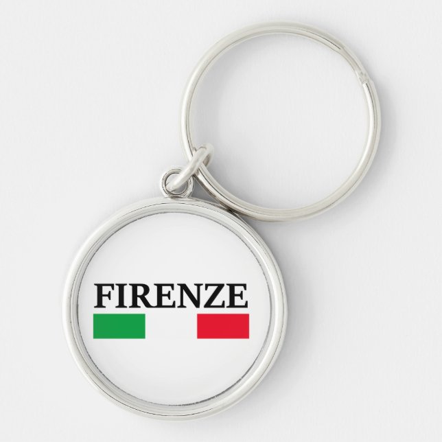 Bekräfta Italien Rund Silverfärgad Nyckelring (Framsidan)
