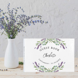 Bekräfta lavender violet blommigt eucalyptus gästböcker