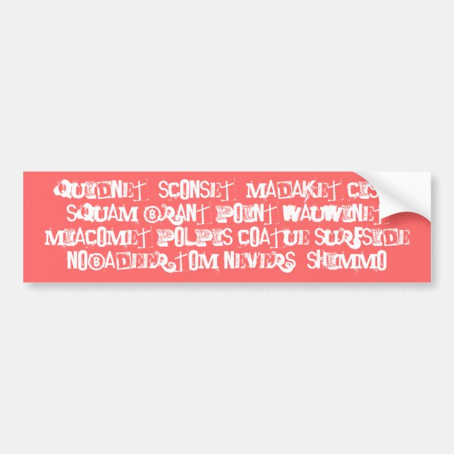 Bekräfta Nantucket ställen Bildekal (Framsidan)