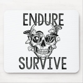 Bekräfta och Överlev Skull med svampar Musmatta