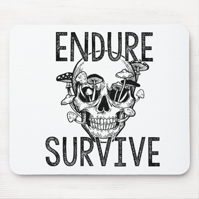 Bekräfta och Överlev Skull med svampar Musmatta (Framsidan)
