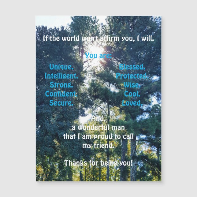 Bekräfta och uppmuntra Magnetic Greeting Card (Framsida)