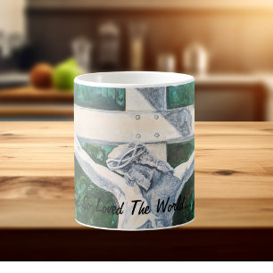Bekräfta/Skrift Johannes3:16 Original konst handmå Kaffemugg