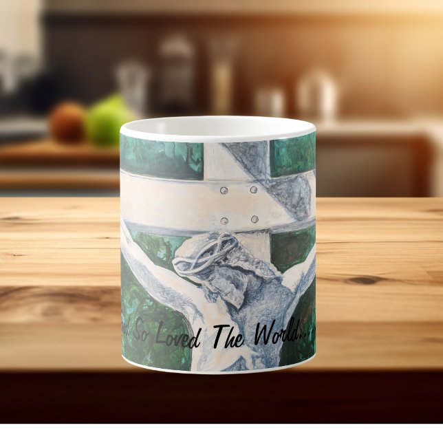 Bekräfta/Skrift Johannes3:16 Original konst handmå Kaffemugg (Skapare uppladdad)