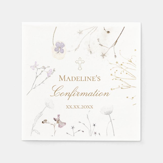Bekräfta vilda blommor pappersservett (Framsidan)