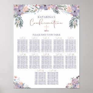 Bekräfta Watercolor Wildrows Seating Chart Poster