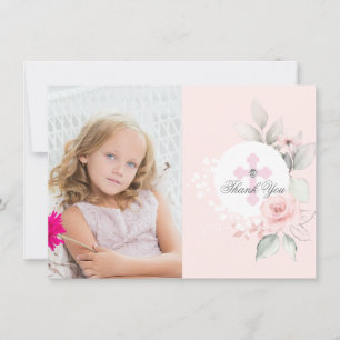 Bekräftelse av baptism Flickans Blommigt PHOTO T Tack Kort