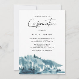 Bekräftelse av blått skogsbruk för vattenfärg inbjudningar