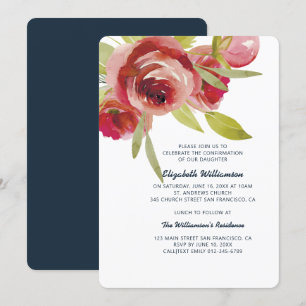 Bekräftelse av Blommigt av modern vattenfärg Inbjudningar