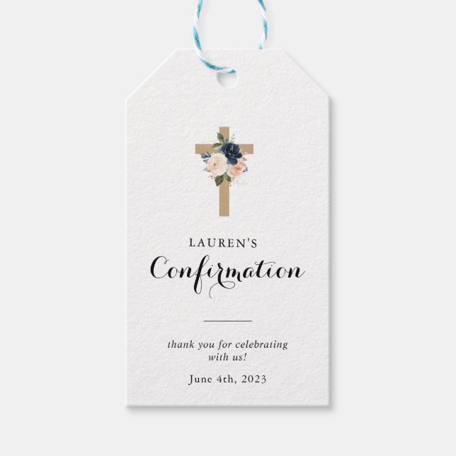 Bekräftelse av Blommigt för elegantens vinter-Tack Presentetikett (Framsidan)