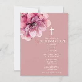 Bekräftelse av Blommigt för rosa vattenfärgsfärg Vykort