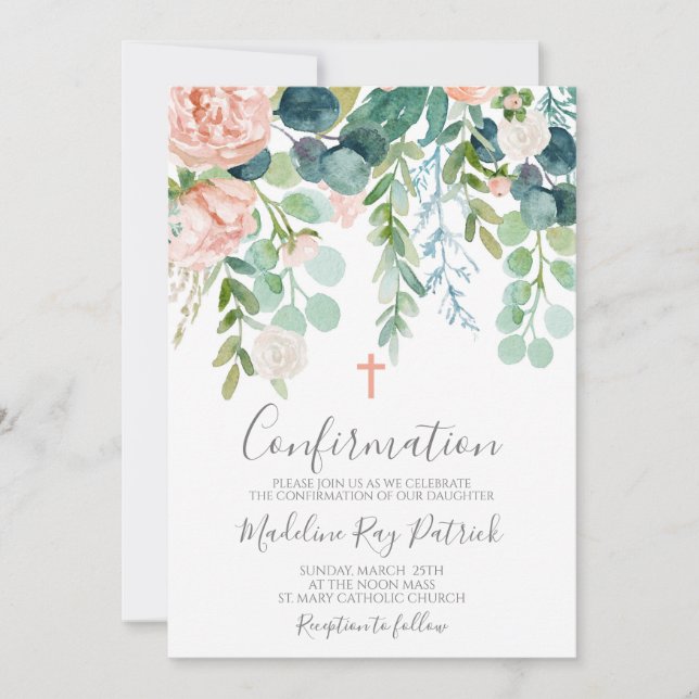 Bekräftelse av blommigt inbjudningar (Framsida)