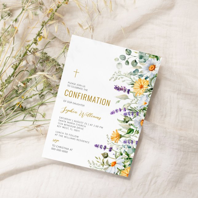 Bekräftelse av Chamomile & Eucalyptus Wildblomma Inbjudningar (Skapare uppladdad)