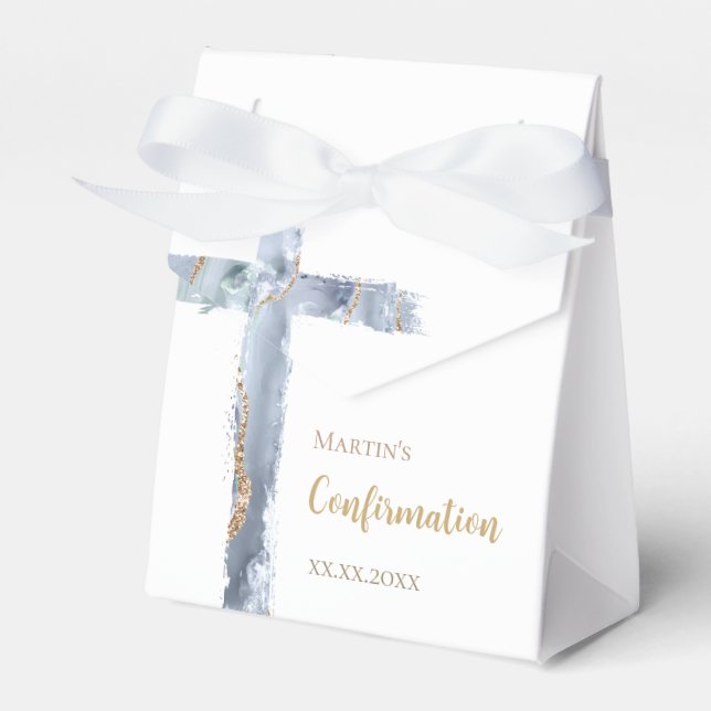 Bekräftelse av dammig blå agat heliga kor presentaskar (Framsidan Sidan)