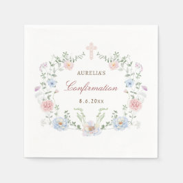 Bekräftelse av elegant Blommigt Ram Pappersservett