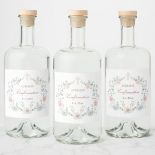 Bekräftelse av elegant Blommigt Ram Spritflaskor Etikett