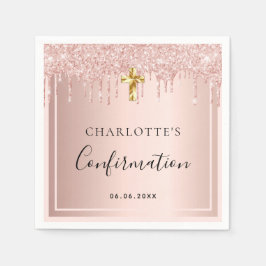 Bekräftelse av  flickan ro guld glitter namn pappersservett
