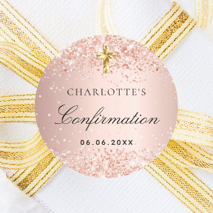 Bekräftelse av flickan ro guld glitter namn runt klistermärke